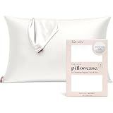 Kitsch Satin Pillowcase with Zipper for Hair & Skin - Softer Than Silk Pillow Cases, Smooth Cooling Satin Pillow Case, Wrinkle-Free, Machine Washable - Pillow Cases Standard Size (19x26) - Ivory