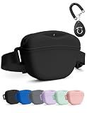 heouvo 1.67 Cup Magnetic Dog Treat Pouch with Training Clicker (Black)