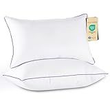 JOLLYVOGUE Pillows Queen Size Set of 2, Medium Supportive Bed Pillows with Super Soft Down Alternative Fill, Luxury Fluffy Hotel Quality for Side, Back, and Stomach Sleepers