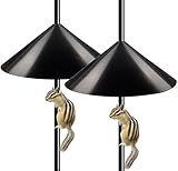 Garbuildman Squirrel Baffle for Bird Feeder Pole, Outside Pole Mount Bird House Guard for Outdoor Shepherd’s Hook, 19 Inch Diameter, 2 Packs