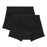Hanes Women's Comfort, Underwear, Super Leaks Post-Partum, Period & Nighttime Protection, Multipack, 2-Pack Boxer Briefs, Black/Black