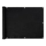 Amazon Basics Privacy Screen Fence for Outdoor Patios, Pools, Balconies, Weather-Resistant, 3 x 10 ft, Black, 1-Pack