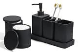 YMXYJM Bathroom Accessories Set, 6 Piece Soap Dispenser Set - Matte Black