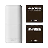 KIIMA Refillable Deodorant Masculine Starter Kit 1 Applicator 2 Refills, Premium Natural Deodorant For Men formulated without Aluminum or Parabens, Odor Protection and Cologne-quality 38g (Pack of 2)