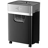 BONSEN 14-Sheet Paper Shredder for Home Office, Heavy Duty Cross Cut Shredder with 5.3 Gal Pullout Bin, Quiet Shredder for CDs/Credit Card/Staple, P-4 Security, Anti-Jam System