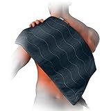 Pure Enrichment PureRelief Pro Far Infrared XL Heating Pad - Muscle Relief for Back, Neck, Shoulder, & Knee Pain in Athletes, 4 Heat Settings, Dry/Moist Heat, 12” x 24” Extra-Long Size (Iron Gray)