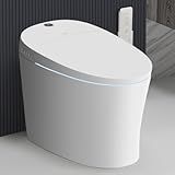 EPLO Smart Toilet,Bidet Toilet Pump-assisted,Blackout Flush,Heated Seat,Dual Auto Flush,Warm Water,Foot Sensor Operation,Modern Tankless Elongated Toilets with LED Display for Bathrooms E16BP