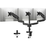 MOUNTUP Triple Monitor Stand Mount - 3 Monitors Desk Mount for Computer Screens Up to 27 inch, Triple Monitor Arm, Heavy Duty Monitors Stand, Each Arm Holds 4.4-19.8 lbs, Black