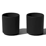 Veradek Demi Series Round Planter for Porch, Patio, Backyard | Durable Plastic-Stone Composite Material | Modern Décor for Tall Plants, Flowers