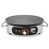 Waring Commercial Crepe Maker, 16" Cast Iron Cooking Surface, 570°F Adjustable Thermostat, for Restaurants & Commercial Kitchens, 120V, WSC160X