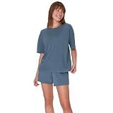 Hanes Women's Originals Supersoft Boxy T-Shirt & Sleep Shorts Set, Comfywear Lounge/Sleepwear