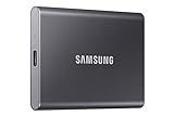 Samsung T7 Portable SSD, 1TB External Solid State Drive, Speeds Up to 1,050MB/s, USB 3.2 Gen 2, Reliable Storage for Gaming, Students, Professionals, MU-PC1T0T/AM, Gray