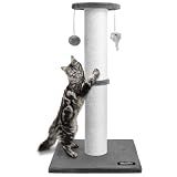 Ahomdoo 34-Inch Tall Cat Scratching Post for Large Cats, Stable Base, Gray