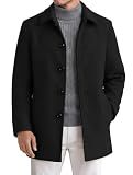 COOFANDY Mens Overcoat Slim Fit Peacoat Mid Length Trench Coat Winter Coat