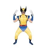 MARVEL Wolverine Official Adult Deluxe Zentai Halloween Costume-Deluxe Spandex Suit with Gloves Large