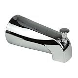 Danco Tub Spout with Diverter, for Mobile Homes and RVs, Fits 1/2 in IPS Pipes, Metal with Chrome Finish, 5 in Reach (88186)