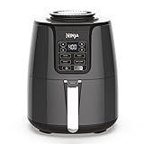 Ninja Air Fryer, Roast, Bake, Air Fry, Roast, Broil, Reheats, & Dehydrates, 4-in-1, Fries, Frozen Food, Veggies, and Juicy Meat, Less Oil, Easy Meals, Healthy Meals, Compact, 4 QT, Grey, AF101