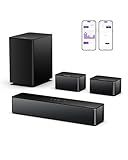 ULTIMEA 5.1 Sound Bar, 410W Dolby Atmos Surround Sound System for TV, 3D Sound Bars for Smart TV w/Subwoofer, Adjustable Surround & Bass, Home Audio w/APP Control, Poseidon D60(New 2025 Version)