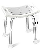HOMLAND Shower Chair for Inside Shower, 400 lbs Adjustable Shower Stool with Suction Feet, Shower Seat for Inside Tub Bathroom Bench Bath Chair for Elderly and Disabled - Light Gray