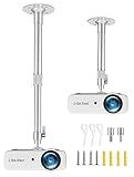 2-Be-Best Upgraded Projector Mount,14-24in / 37-62cm Projector Ceiling Mount Extendable Ceiling Projectors Mounts Adjustable Angle 360° Rotation Drop Ceiling Projectors Mounts Silver