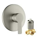 DOLGABA Shower Valve Handle Trim Kit Rough-in Control Valve, Brushed Nickel