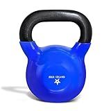 Yes4All Kettlebell, 50 lb Vinyl Coated Cast Iron Strength Training Kettlebells for Home Gym Exercises, Heavy Weights Gym, Fitness, Full Body Workout Equipment, Push up, Grip, Strength Training - Blue