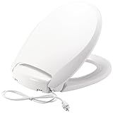 Bemis Radiance Heated Night Light Toilet Seat, Slow Close Adjustable Fit Long Lasting Plastic Seat, Round, White
