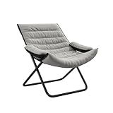 CHIQUERID Folding Chair with Padded Cushion, 3-Position Adjustable Recliner with Footstool, Portable Lounge Chair for Home, Office, Indoor & Outdoor Use – Gray