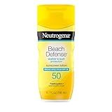 Neutrogena Sunscreen Lotion Beach Defense SPF 50, Face and Body Sunscreen, Hawaii Reef Act 104 Compliant, Octinoxate & Oxybenzone Free, Oil Free, Fast Absorbing Sun Care, 6.7 fl oz