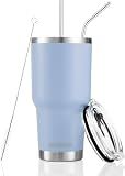 D·S 30oz Blue Tumbler Double Wall Vacuum Insulated Travel Coffee Mug