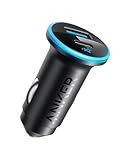 Anker 323 USB-C Car Charger Adapter, 52.5W Cigarette Lighter Charger with 30W PowerIQ 3.0 Fast Charging for iPhone 17/16/15/14/13/12 Series, Galaxy S25/24, Pixel