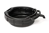 WirthCo 32953 4-Gallon Oil Change Drain Pan, Car Oil Container, Ideal For Automotive / Motorcycle, Drain Safely, 6 1/2" High by 18" Wide, Black - Made in USA