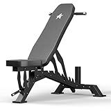 STACOO Weight Bench, Adjustable Workout Bench for Home Gym Full Body Workout, 1300LBS Weight Capacity Bench Press, Flat/Incline Bench with 33" Extra-Long Backrest & Wheels