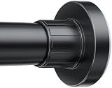 Ausemku Shower Curtain Rod 32-80 Inch Adjustable - Heavy Duty No drill Spring Tension Shower Rod, Non-Slip Rustproof Telescopic Rod for Bathroom, Black