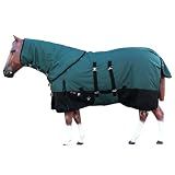 HILASON 1200D Hunter Green Black Turnout Blanket 78 in