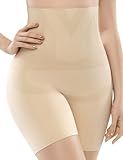 Ousmile Shapewear Tummy Control High Waist Shapewear for Women Girdle Thigh Slimmer & Seamless Shapewear Shorts Nude