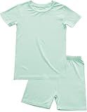 TongKiKi Baby Clothes BABY 2T-10Y Toddler Kids Girls Boys Soft Comfy Short Sleeve Pants and Shirts 2pcs Set Summer Clothing, Mint Green,6-7 Years