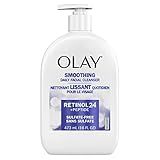 Olay Face Wash, Daily Facial Cleanser with Retinol, Peptides & Glycerin - Smoothing, Noursihes Skin Surface, Hydrates while Cleansing - Sulfate-Free, Paraben-Free, 16 Oz