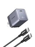 UGREEN Nexode Air 65W USB C Charger, Foldable Mini Charger Block Fast Charging with USB C Cable, GaN Charger for MacBook Air/Neo/Pro, iPhone 17 16, Galaxy S26/S25, iPad, Grey