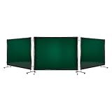 VEVOR Welding Screen with Frame, 3-Panel 6 x 8 FT Welding Curtain Screen, Flame-Resistant Vinyl Safety Protection Screens with 12 Wheels & 6-Level UV Protection for Workshop/Industrial Use, Dark Green