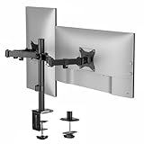 Mount-It! Dual Monitor Stand, Full Motion Desk Mount for 2 Screens up to 32” and 19.8 lbs Each, Tilt Swivel Rotate, VESA 75x75 & 100x100, Adjustable Dual Screen Arm with C-Clamp or Grommet