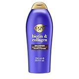 OGX Thick & Full + Biotin & Collagen Volumizing Shampoo, Nutrient-Infused Hair Shampoo with Vitamin B7 Biotin Gives Hair Volume & Body for 72+ Hours, Sulfate-Free Surfactants, 25.4 fl. oz