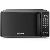 Chefman Countertop Microwave Oven 0.7 Cu. Ft., 700 Watts with 10 Power Levels, 6 Cooking Presets with One-Touch Express Cook, Eco Mode, Child Safety Lock, & Mute Button - Black