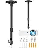 2-Be-Best Upgraded Projector Mount, Better Fixed Projector Ceiling Mount Projectors Wall Mounts with Extendable Length 14-24 in / 37-62 cm 360° Adjustable Projectors Mounts Black