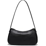 LACOMILA Small Shoulder Bag for Women Cute Mini Purse Trendy Vegan Leather Y2k Crescent Handbag (Black)