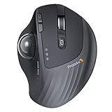 ProtoArc Wireless Trackball Mouse, EM01 NL Ergonomic Bluetooth Rollerball Thumb Rechargeable Computer Laptop Mouse, Adjustable Angle & 3 Device Connection for PC, Mac, Windows-Gray Ball