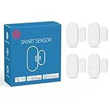4 Pack Zigbee Door Sensor, Mini Smart Contact Sensors for Doors, Home Automation, Compatible with SmartThings, Alexa, Home Assistant, Hubitat, Aeotec and Homey (Zigbee Hub Required)