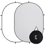 Kate Collapsible Pop-Up Backdrop for Self-Tape Auditions, Professional Headshots, Video Conferencing & Live Streaming - Portable Photography Background (5'x6.5' / 1.5x2m, White/Gray)