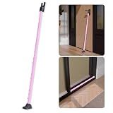SECURITYMAN 3-in-1 Door Security Bar, Security Door Stoppers & Door Barricade – Heavy Duty Adjustable Iron Security Lock Bar for Home Defense, Apartment & Travel Safety (1 Pack - Pink)