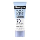 Neutrogena Ultra Sheer Dry-Touch Water Resistant and Non-Greasy Sunscreen Lotion with Broad Spectrum SPF 70, 3 Fl Oz (Pack of 1)